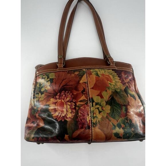Patricia Nash Purse Floral Leather Brown Bag Poppy Spring Handbag Shoulder Tote - Picture 6 of 16